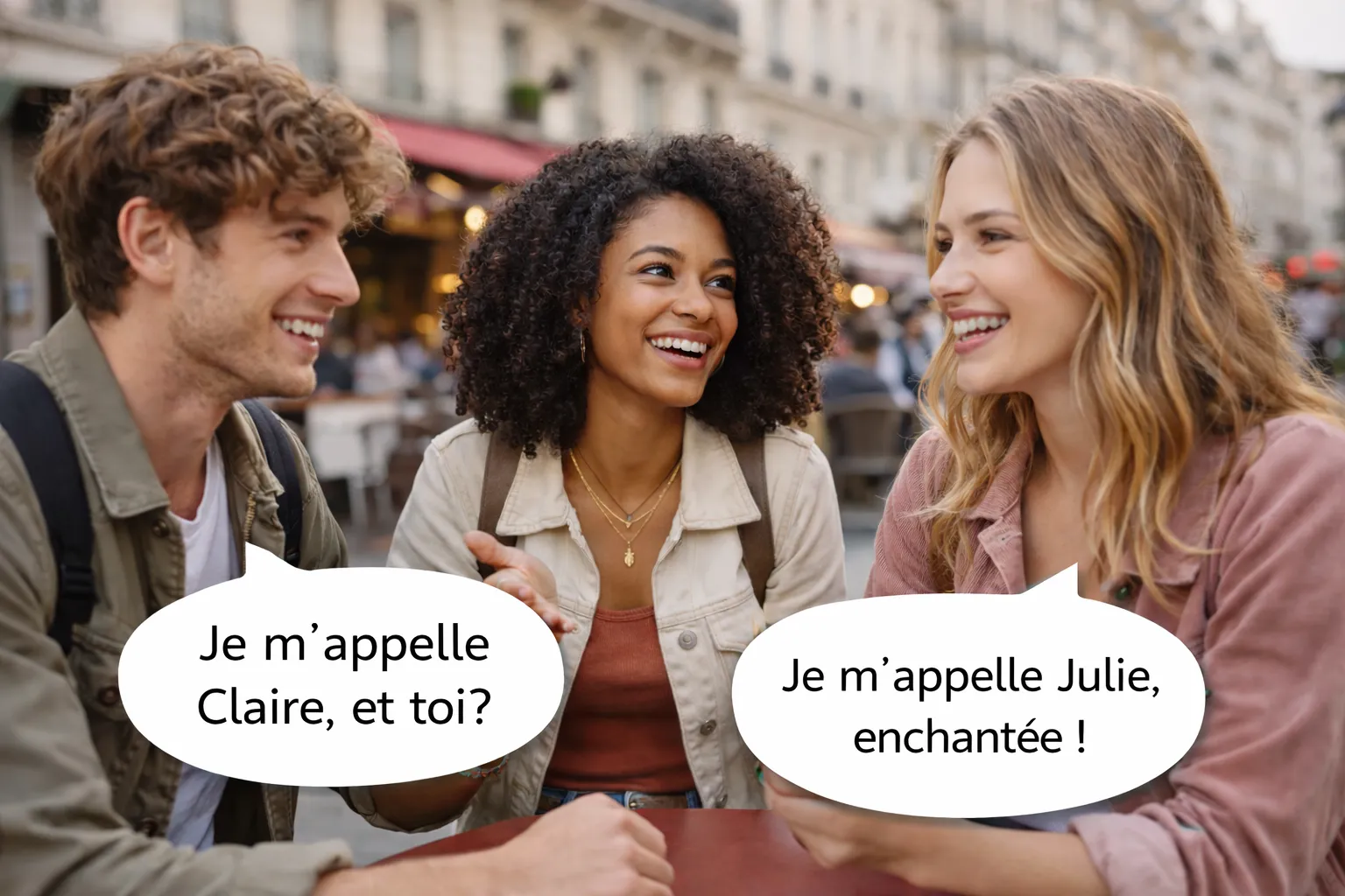 Viajero usando francés A2 con confianza en una estación de tren